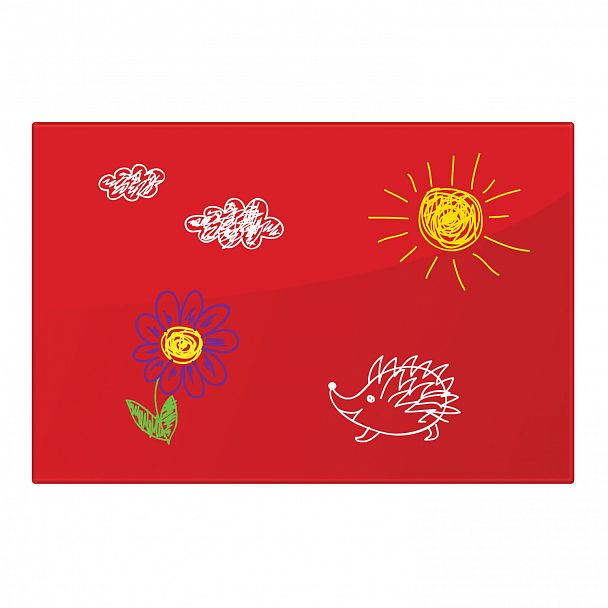 Доска магнитно-маркерная стеклянная 40х60 см, 3 магнита, КРАСНАЯ, BRAUBERG, 236746 - Вид 5