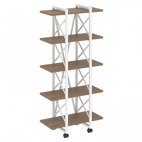 Стеллаж на колесах "Loft" VR.L-MST.K-5.4V дуб аризона/белый - Вид 1