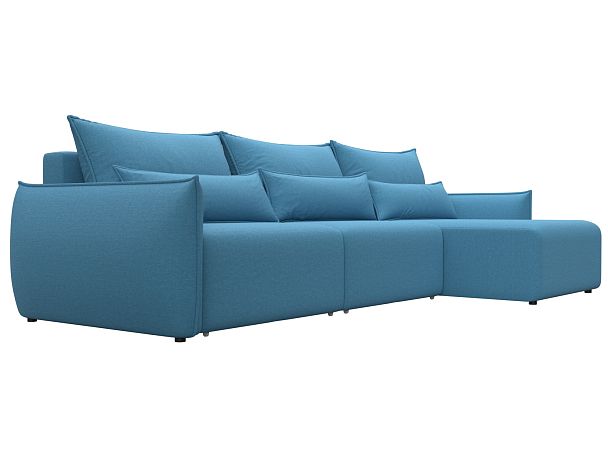 Диван угловой Лига-051 НПБ Лонг угол универсальный Рогожка голубой - Вид 3