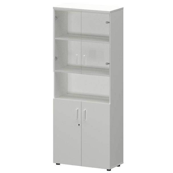 Шкаф СМШ-58Д2С2 Белый 792x380x1990 Смарт - Вид 1