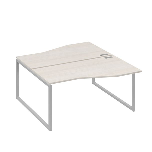 Станция каркас QUATTRO столы 2х160 Техно эргономичные A4 А4 Б4 191 БП дуб / металлокаркас серый - Вид 1