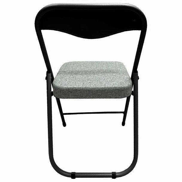 Стул складной для дома и офиса РС04К комфорт, черный каркас, рогожка светло-серая - Вид 5