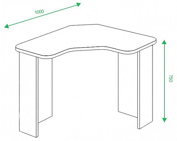 Стол офисный Домино Lite СКЛ-ИгрУгл100 Нельсон - Вид 4