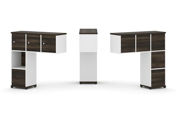 Concept Надставка низкая CN.ONN-006 Дуб Мали/Белый Бриллиант/Металл Черный 1099*365*1130 - Вид 1