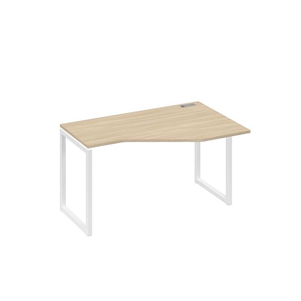 Стол эргономичный правый "Техно" на металлокаркасе QUATTRO A4 А4 Б4 054 БП дуб скандинавский / металлокаркас белый - Вид 1