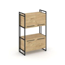 Rift Шкаф 3 ниши широкий RF.SS-33 Тиквуд Светлый/Металл Черный 798*396*1286 - Фото предпросмотра