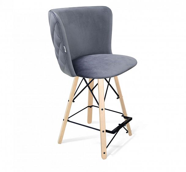 Стул полубарный Sheffilton SHT-ST36-3/S80-1 нейтральный серый/прозрачный лак/черный - Вид 1