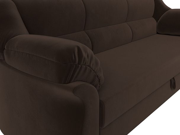 Диван прямой Карнелла (полностью микровельвет коричневый) - Вид 4