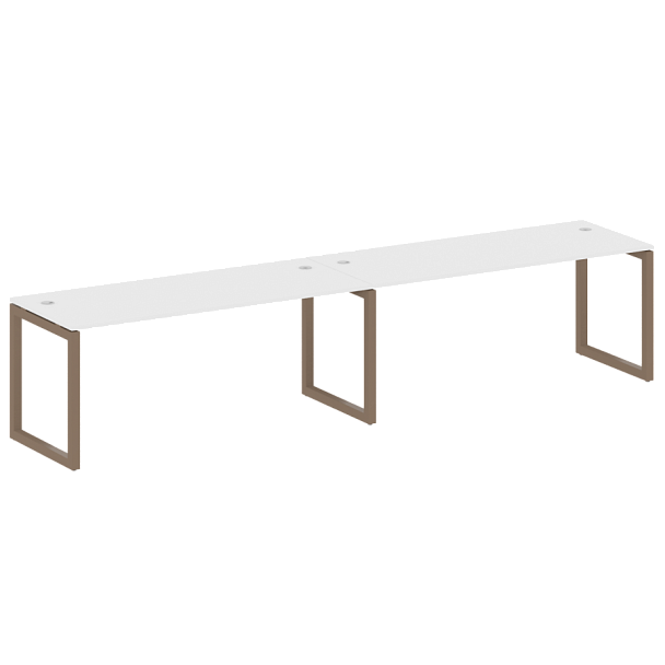 Metal System Quattro Р. ст. на 2 раб. места на О-образном м/к 50БО.СМ-2.5 Белый/Мокко металл 3600*720*750 - Вид 1