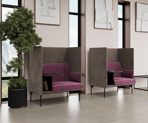 Bridge Диван одноместный BRG-1 Velvet Lux 41/Velvet Lux 45/Акация Лорка/Металл Черный 1115*852*1350 - Вид 3