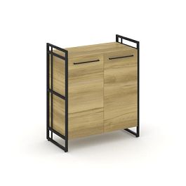 Rift Шкаф 2 ниши широкий RF.SS-21 Дуб Винченцо/Металл Черный 798*396*924 - Фото предпросмотра