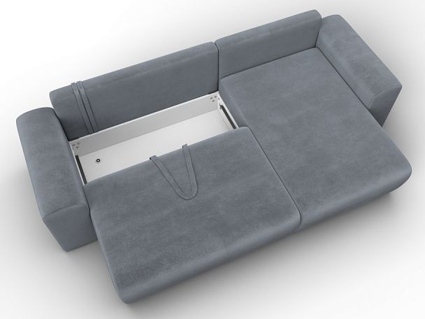 Диван угловой Лига-099 угол универсальный Велюр серый - Вид 7
