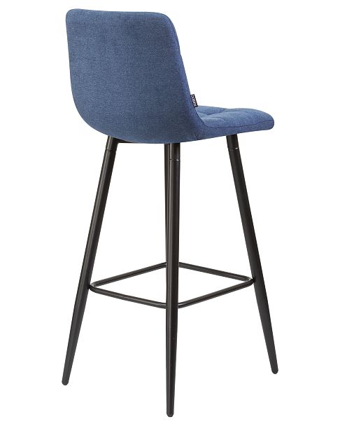 Стул барный DOBRIN NICOLE (черные матовые ножки, синяя ткань (UF860-14B)) - Вид 4