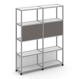 Shelf Mobile Стеллаж 5 уровней 2 секции VR.LT-STK-513.06 Белый Бриллиант/Металл Серый/W-26 1170*400*2000 - Фото предпросмотра