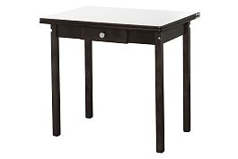 Стол обеденный раскладной ПН Венге (Лак),Супер Белый 017(Глянец) - Фото предпросмотра