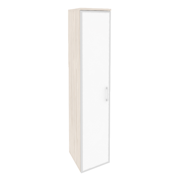 Onix Шкаф высокий узкий левый O.SU-1.10 R (L) white Денвер светлый/Стекло white 400*420*1977 - Вид 1