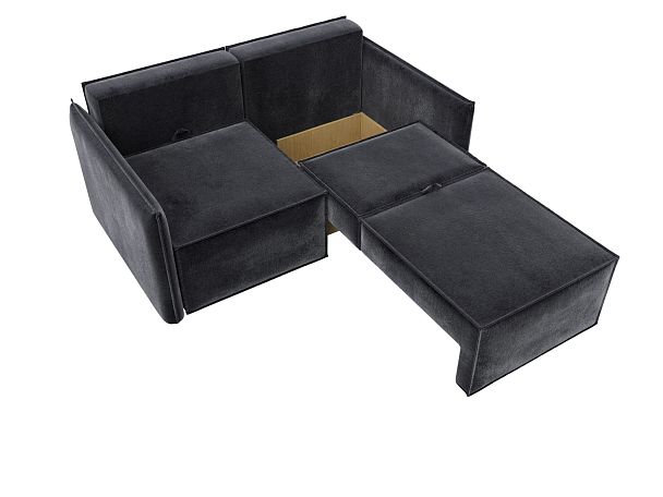 Диван прямой Либерти мини Велюр серый - Вид 7