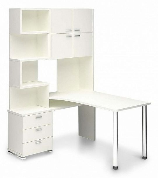 Стол компьютерный Латте СР-500М140 Белый левый - Вид 1