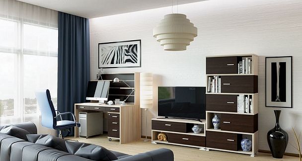 Тумба комбинированная Домино СБ-40/2 Венге/Карамель - Вид 3