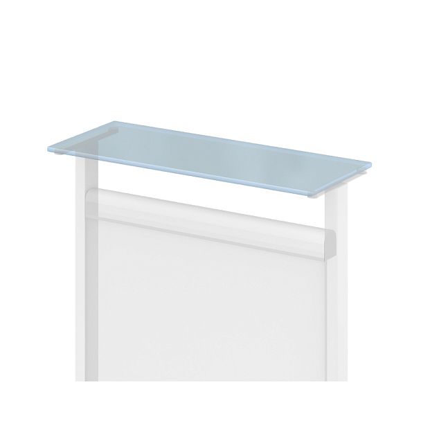 Полка (стекло матовое) "Логика-ресепшн"  ПК-ЛГР-ПЛ140х32СМ/1-В1-910 зеленый - Вид 1