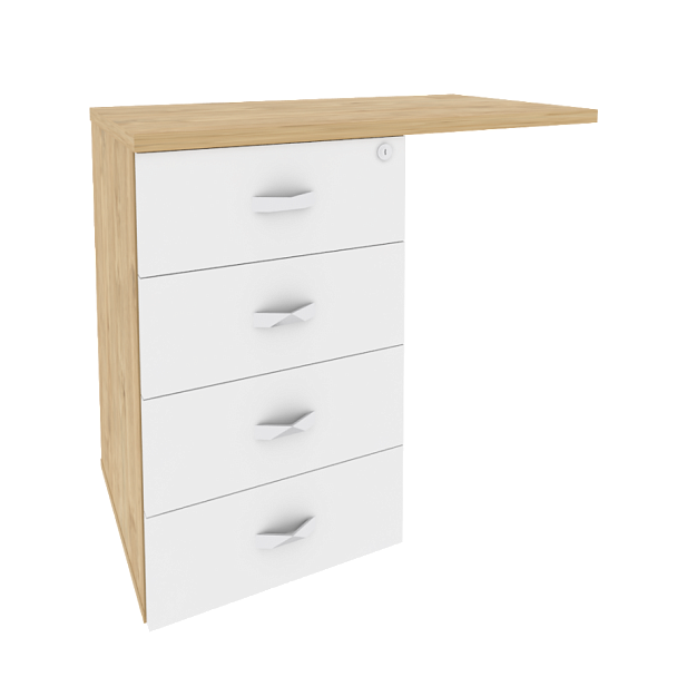 Onix Тумба приставная (универсальная л/пр) O.TPU-4 Тиквуд светлый/Белый бриллиант 842*460*750 - Вид 1