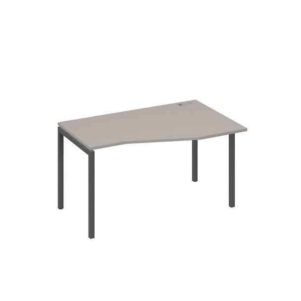 Стол эргономичный правый "Техно" на металлокаркасе DUE A4 А4 Б2 064 БП мокко премиум / металлокаркас антрацит - Вид 1
