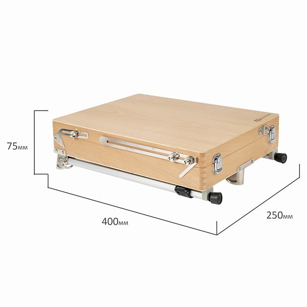 Этюдник из бука, 47х33х8,5 см, высота холста до 60 см, ножки алюминий 78 см, BRAUBERG ART, 192268 - Вид 10