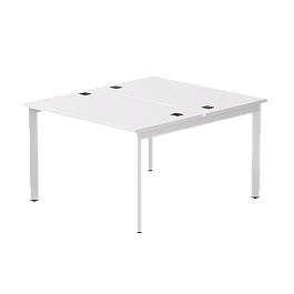 Бенч-система на 2 места Everprof EVO на металлокаркасе 1180х670(1370)x755 опоры 45гр Белый/Белый - Фото предпросмотра