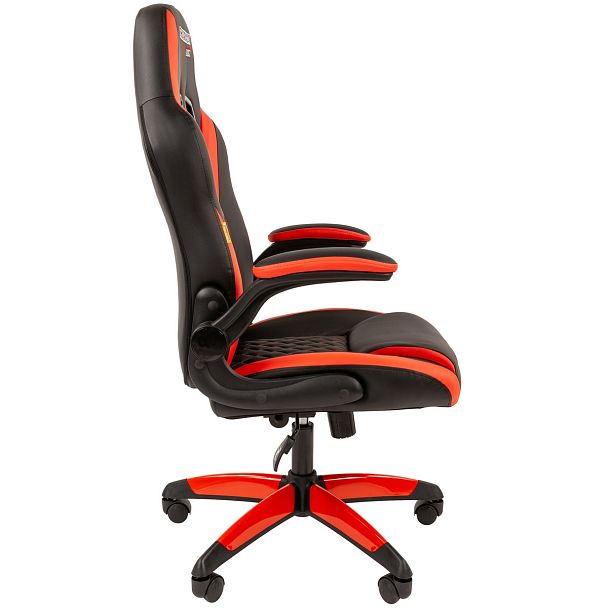Кресло CHAIRMAN GAME 15, экокожа, черный/красный - Вид 4