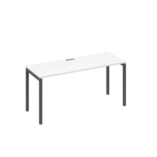 Стол письменный на металлокаркасе DUE A4 А4 Б2 005 БП белый премиум / металлокаркас антрацит - Вид 1
