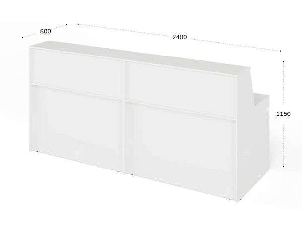 ЛАЙТ / LIGHT RLG074 Двойной ресепшн 240x80x115 Белый - Вид 3