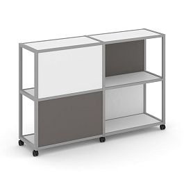 Shelf Mobile Стеллаж 3 уровня 2 секции VR.LT-STK-314.06 Белый Бриллиант/Металл Серый/W-26 1170*400*1046 - Фото предпросмотра