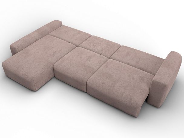 Диван угловой Лига-066 НПБ Лонг угол левый Велюр бежевый - Вид 11