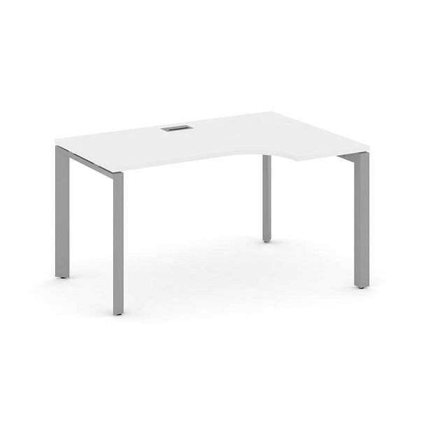 Style Project Next Стол рабочий эргономичный SN-59P.SPA-022(R) Белый/Металл Серый/Серебро Заглушка 1580*800/980*750 - Вид 1