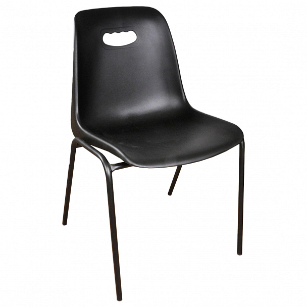 Стул Venezia (4 ножки) каркас черный, черный, РП+ИК, стопируемый - Вид 1