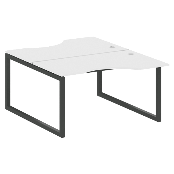 Metal System Quattro Р. ст. криволинейная на О-образном м/к 50БО.РАС-СА-2.2 Белый/Антрацит металл 1400*1835*750 - Вид 1