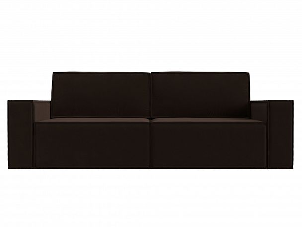 Диван прямой Куба (полностью микровельвет коричневый) - Вид 2