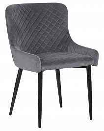 Стул обеденный DOBRIN RICHARD (черные матовые ножки, темно-серый велюр (V108-91)) - Фото предпросмотра