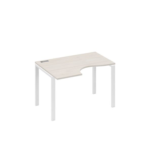 Стол эргономичный левый "Классика" на металлокаркасе UNO A4 А4 Б1 041 БП дуб / металлокаркас белый - Вид 1