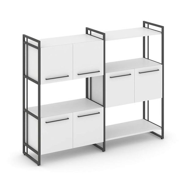 Rift Шкаф комбинированый RF.NS-004 Белый Бриллиант/Металл Антрацит 1576*396*1286 - Вид 1