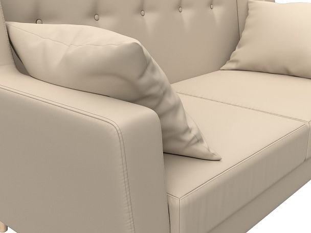 Прямой диван Брайтон 2 (полностью экокожа бежевая) - Вид 4