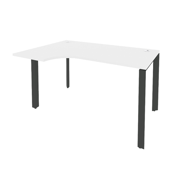 Onix Стол эргономичный левый на П-образном м/к O.MP-SA-2 (L) Белый бриллиант/Антрацит металл 1380*980*750 (720/460) - Вид 1