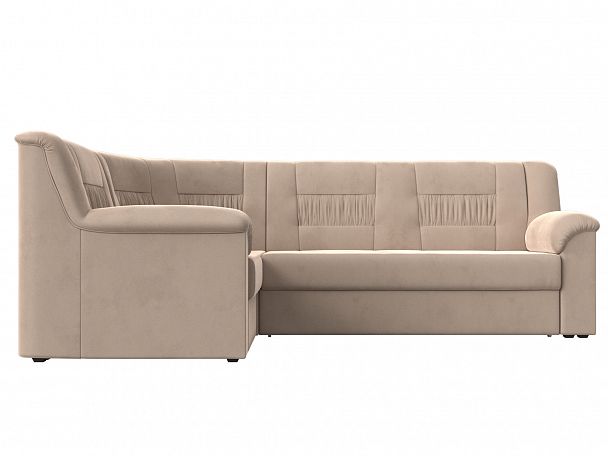 Угловой диван Карелия левый угол (полностью велюр бежевый) - Вид 2