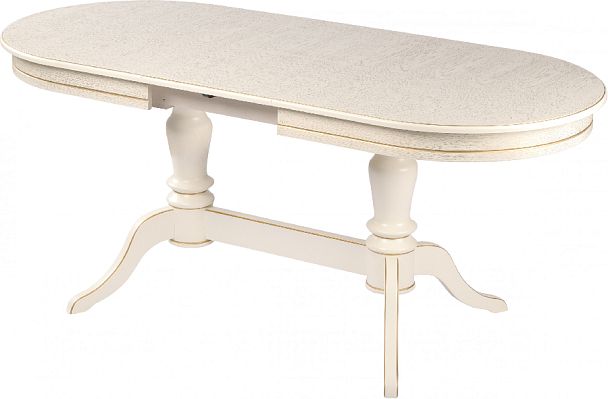 Стол деревянный раздвижной Арей 140(180)х80х76 Слоновая кость с золотой патиной - Вид 6