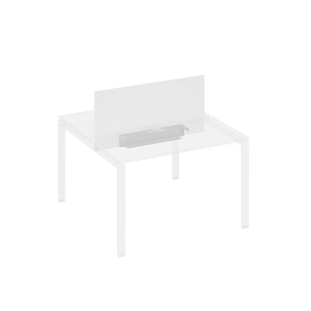 Экран настольный фронтальный для стола 120 с двумя кабель-каналами A4 А4 Б 846 БП белый премиум / металлокаркас серый - Вид 1