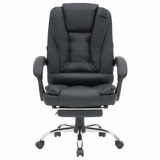 Кресло офисное CROMEX "Chill MS-005", с функцией вибромассажа, подножка, экокожа, черное, 532958 - Вид 5