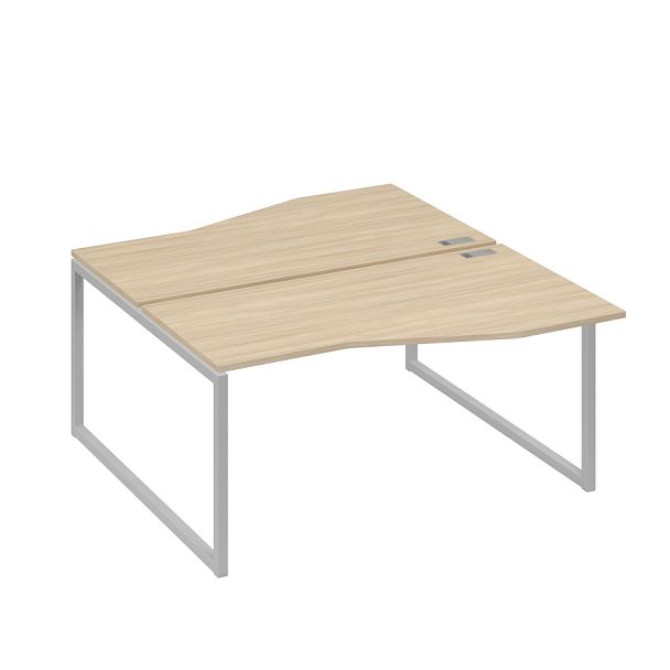 Станция каркас QUATTRO столы 2х160 Техно эргономичные A4 А4 Б4 191 БП дуб скандинавский / металлокаркас серый - Вид 1