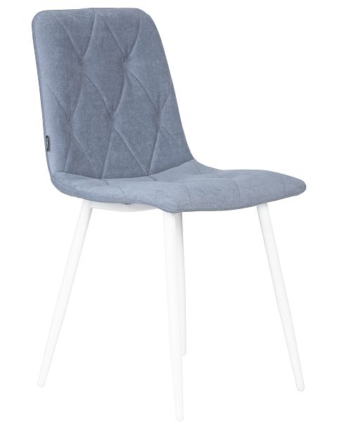 Стул обеденный DOBRIN CHILLY ROMBO (Серо-голубой Simple 26, основание белый) - Вид 2