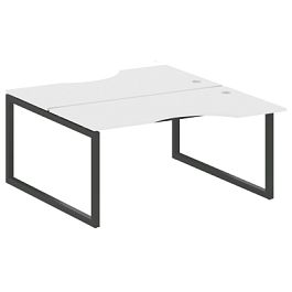 Metal System Quattro Р. ст. криволинейная на О-образном м/к 50БО.РАС-СА-2.1 Белый/Антрацит металл 1600*1835*750 - Фото предпросмотра