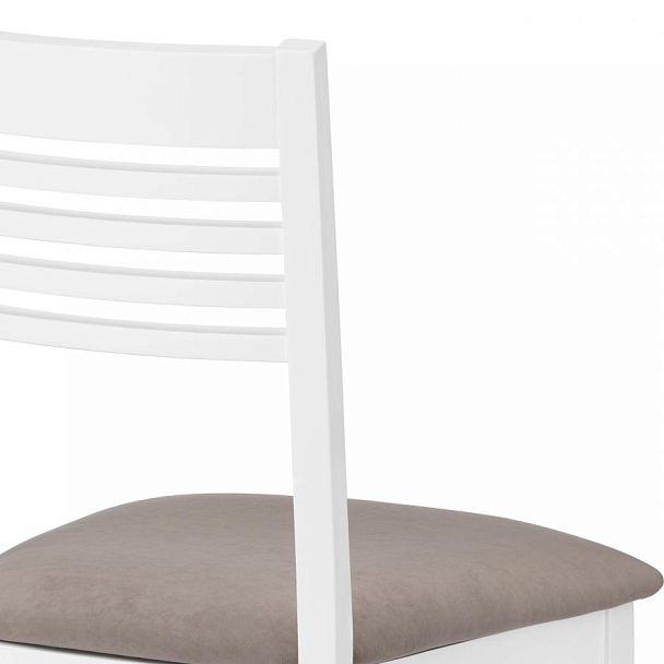 Комплект деревянных стульев с мягким сиденьем Ноэль Белый/Латте велюр, 4 шт. - Вид 8